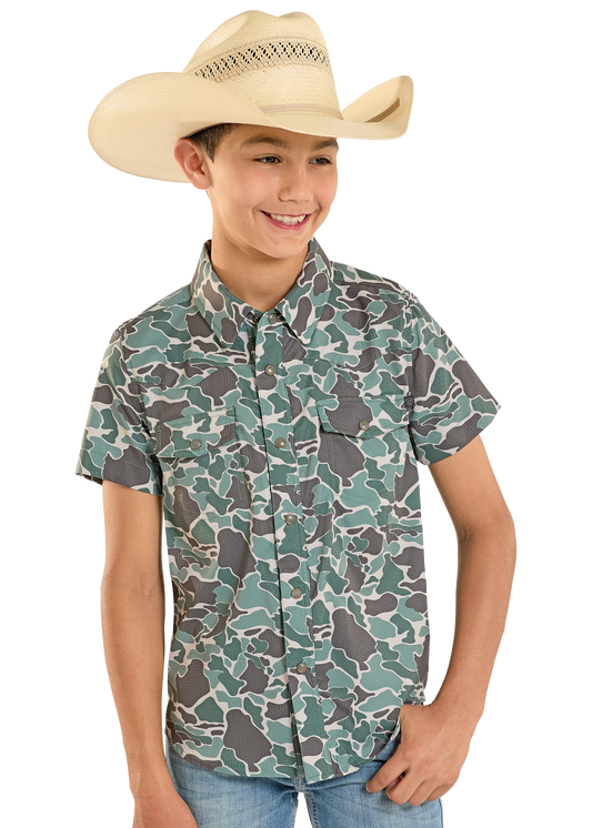 Rock&Roll Boys Tek Olive Camo SS Shirt - Petticoat Junction
