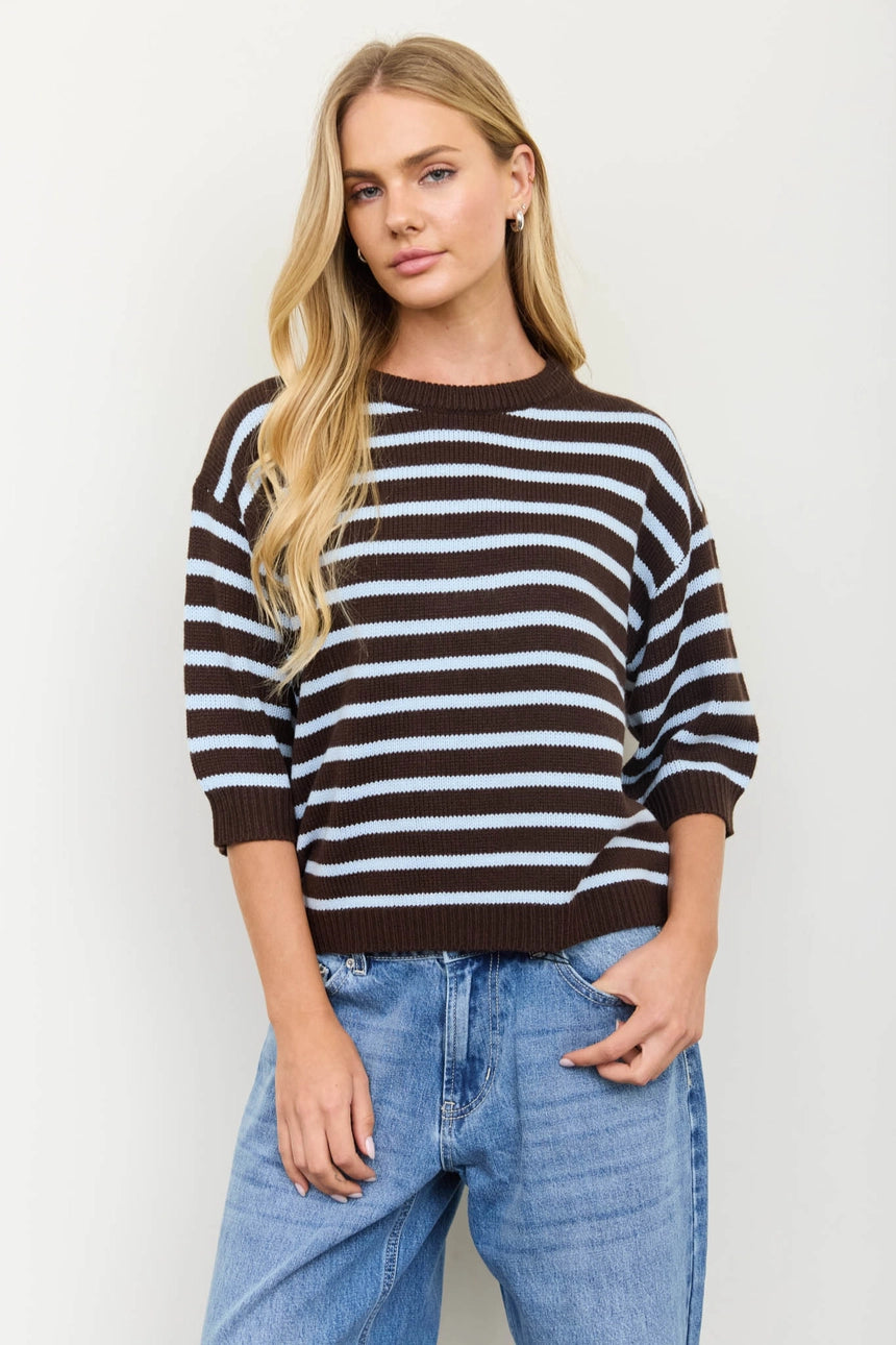 Workshop Brown/Blue Stripe Sweater