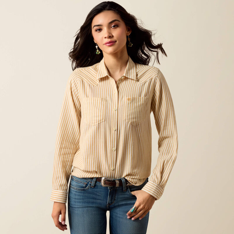 Ariat Billie Jean Shirt Yellow Stripe