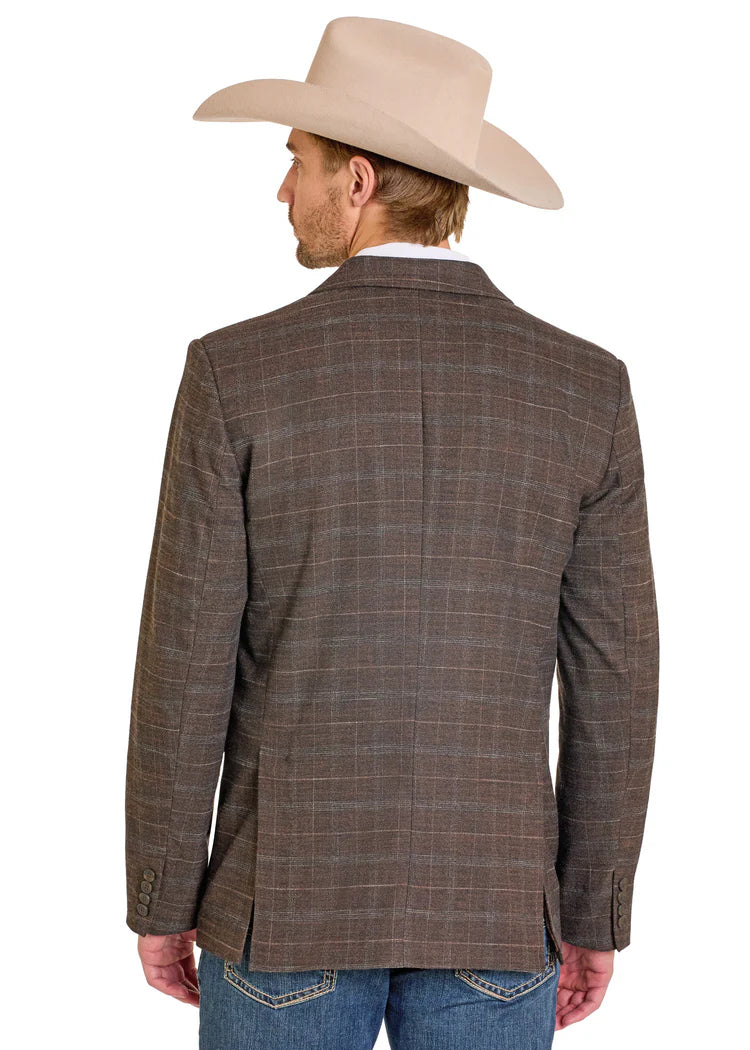 Rock&Roll Dark Brown Plaid Sports Coat