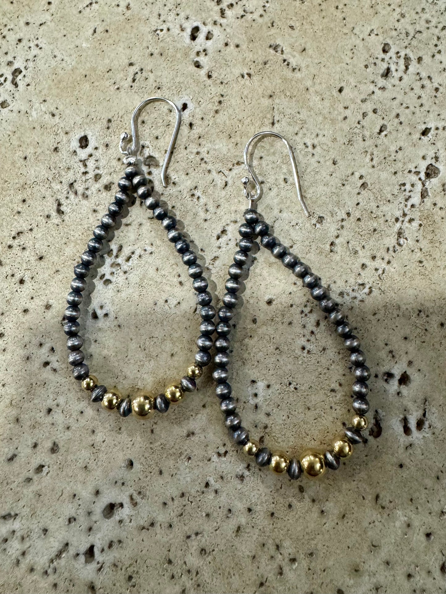 Navajo Silver/Gold Hoop Earrings