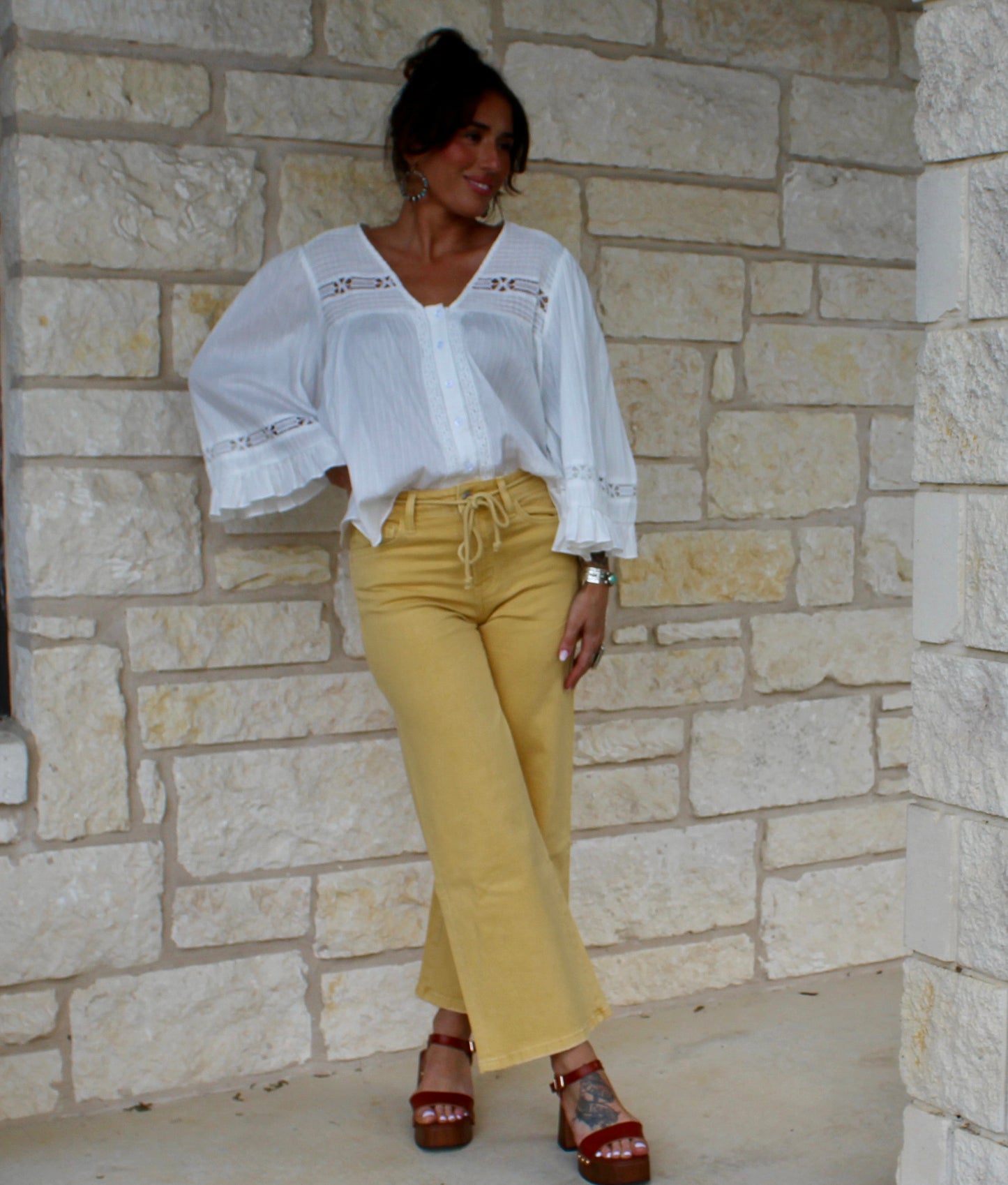 Vervet Marigold HR Drawstring Wide Crop