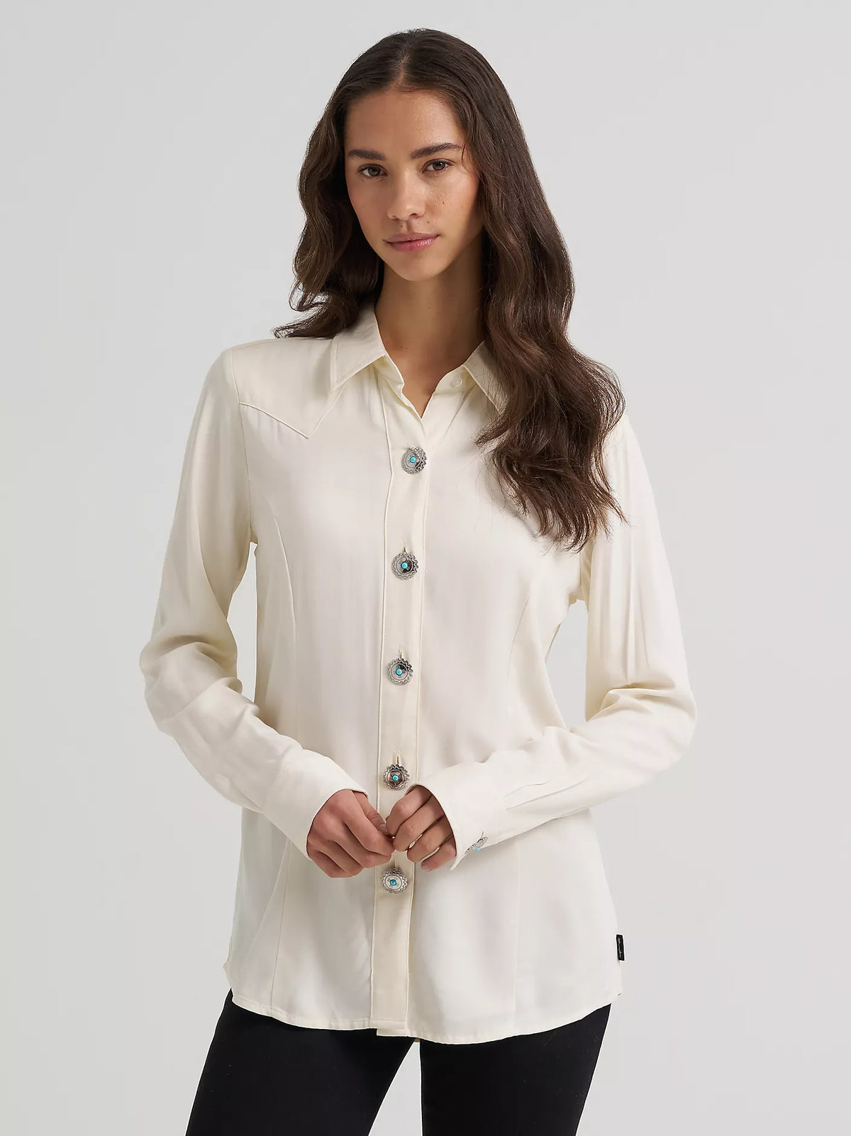 Wrangler Ivory Concho Button Shirt