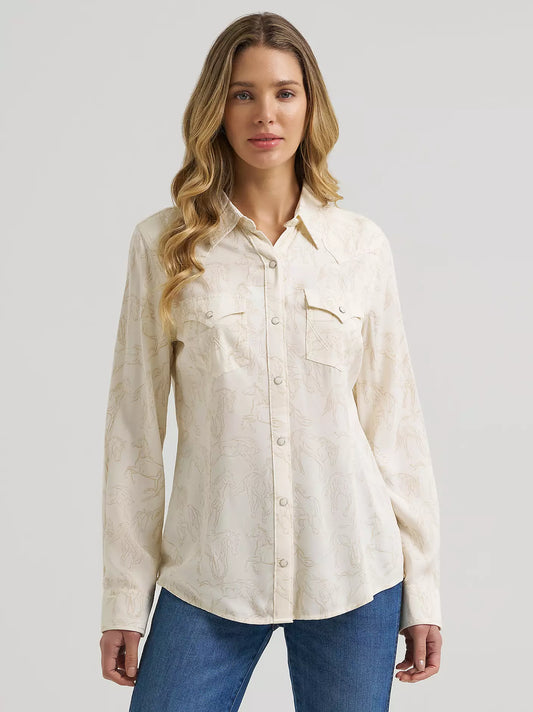Wrangler Sierra Snap Shirt Cream