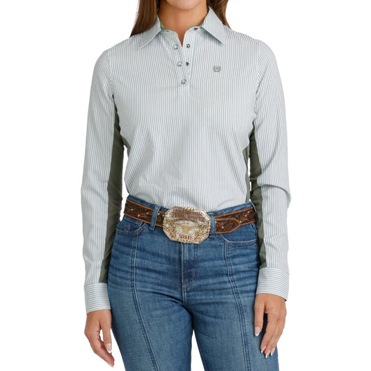 Cinch Green Striped Hybrid Shirt - Petticoat Junction