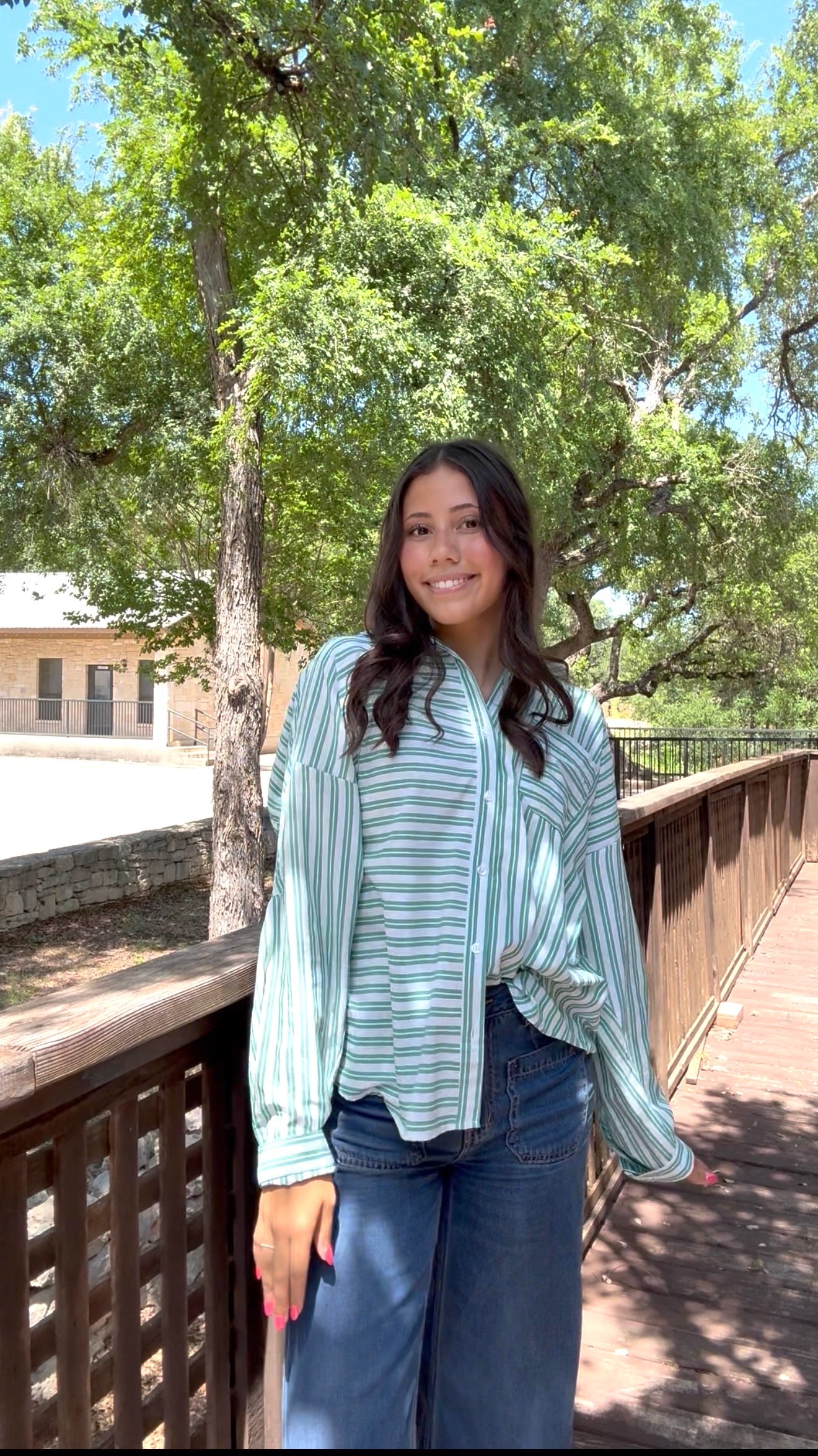 H&T Cactus Green Oversized Button Down