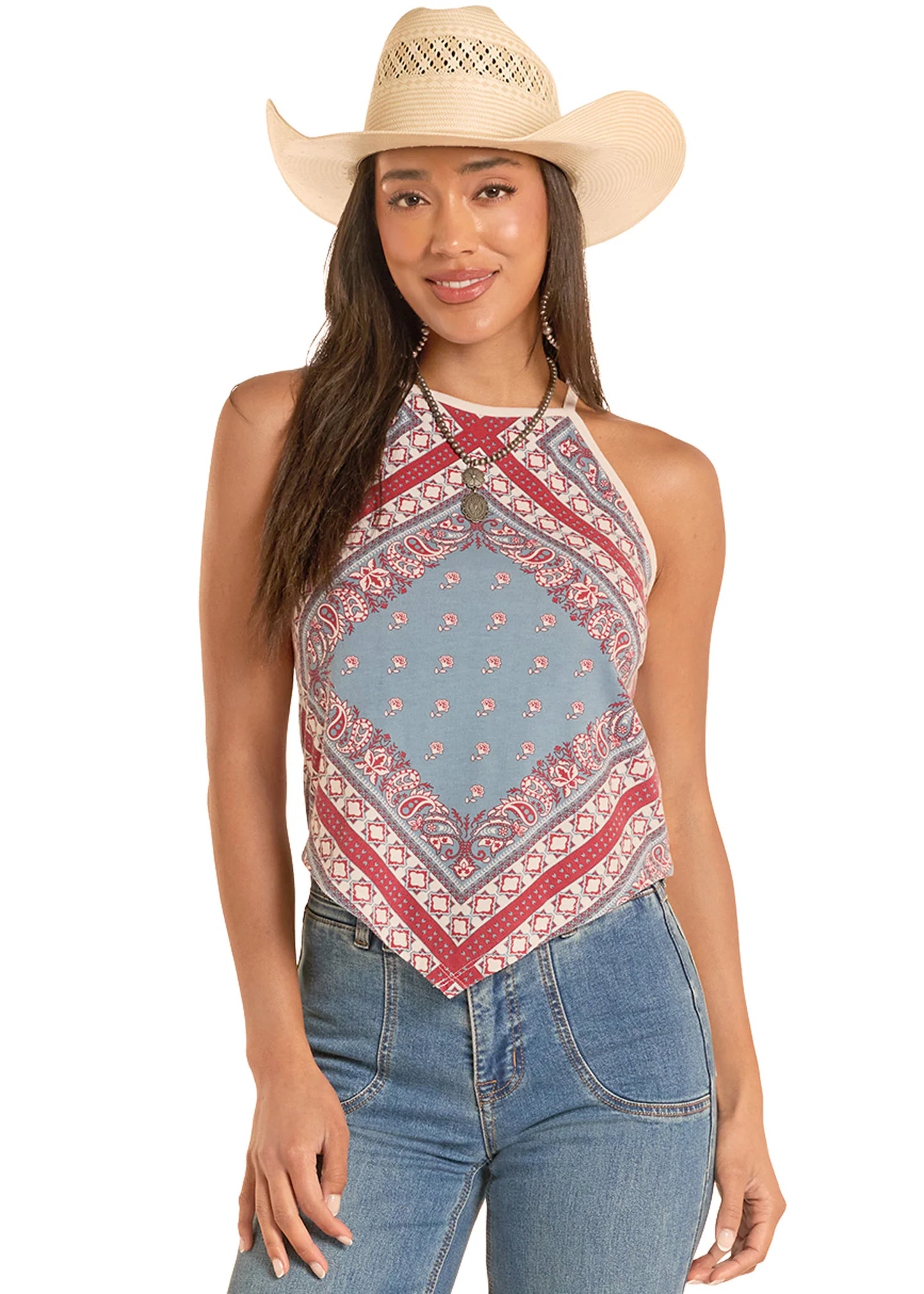Rock&Roll Bandana Print Tank Top