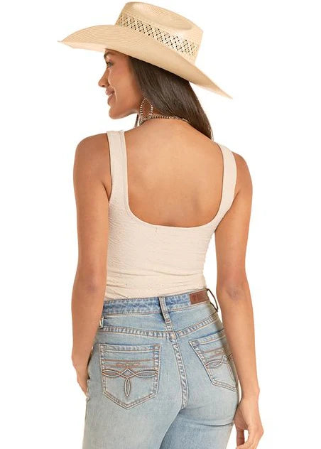 Rock&Roll White Eyelet Tank Top