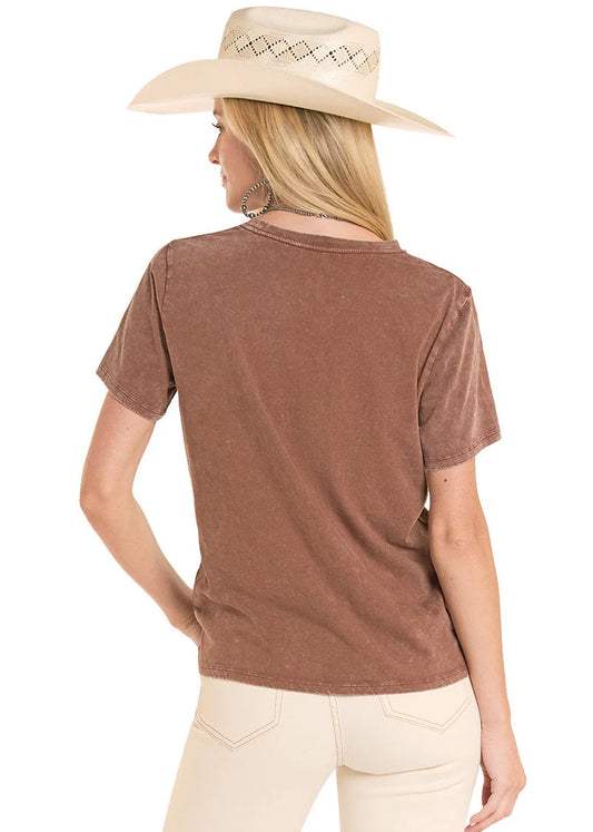 Rock&Roll Embriodered Boot Stitch Tee