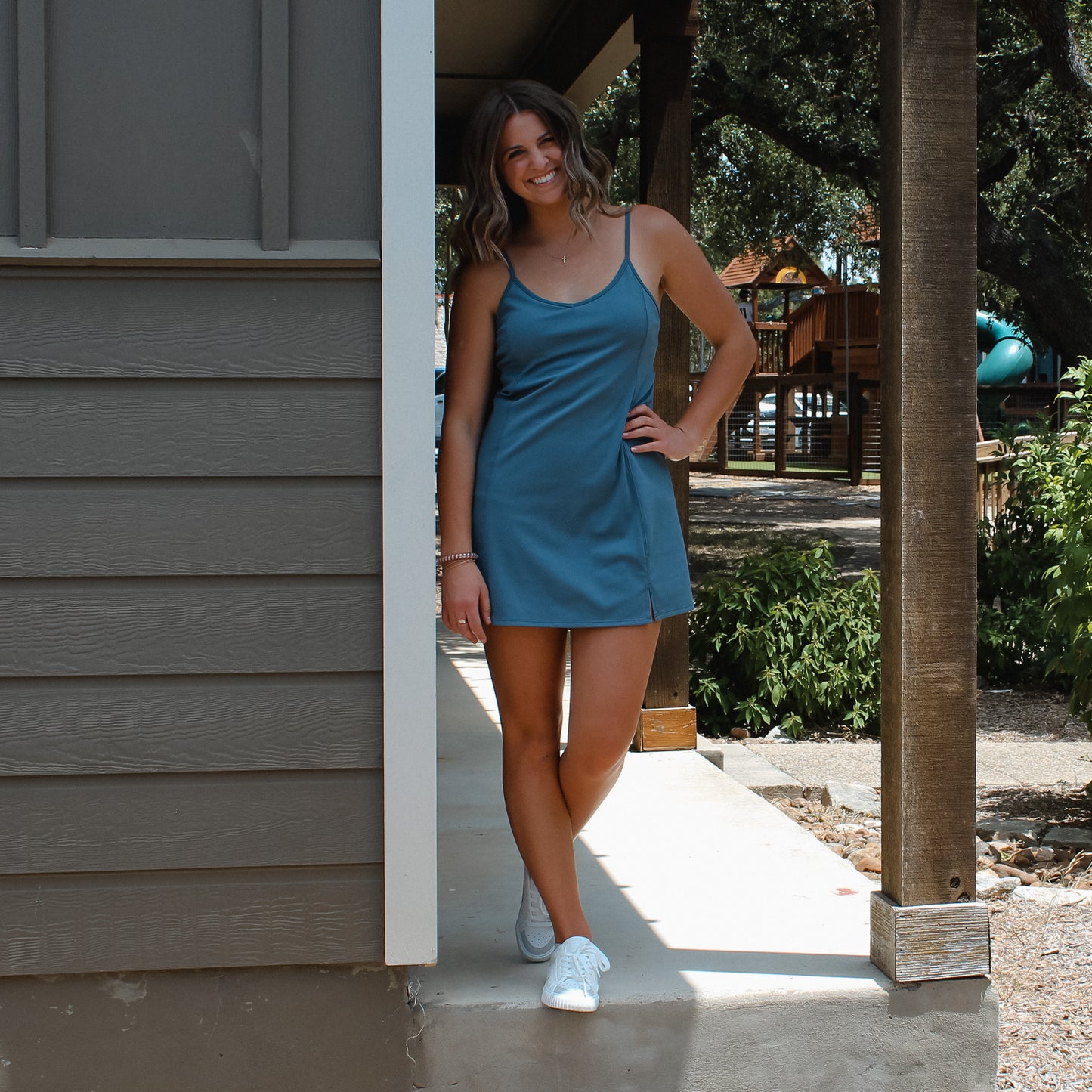Athletic Mini Dress Blue