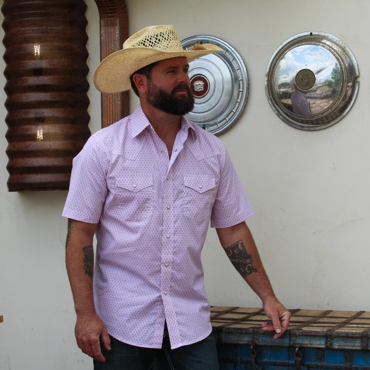 Wrangler Pink Sangria Burst Snap Shirt