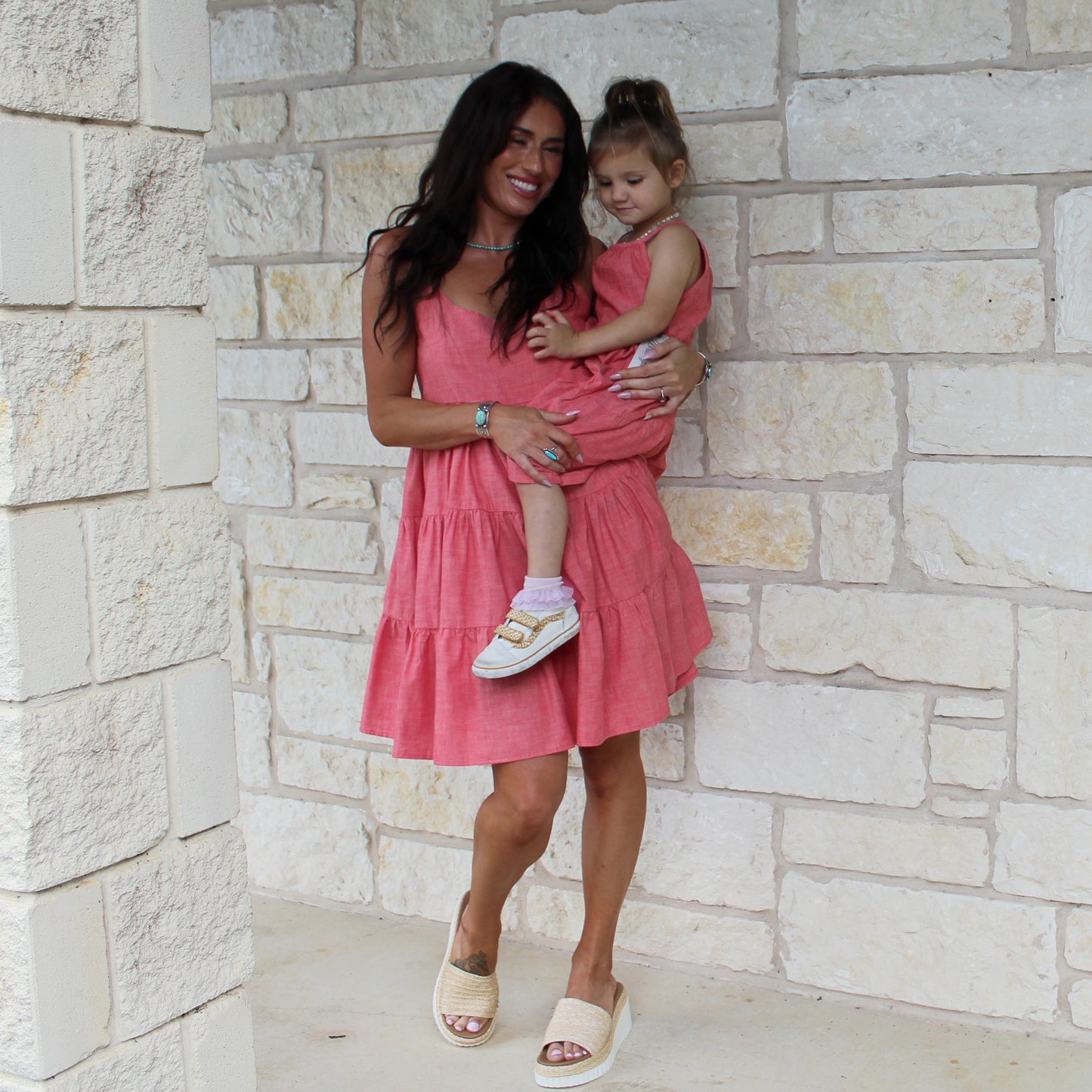 Wrangler Red Strappy Tiered Dress