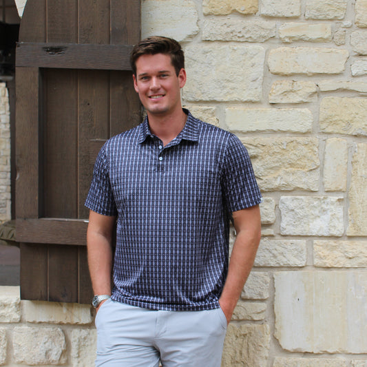 Ferrell Black Aztec Polo