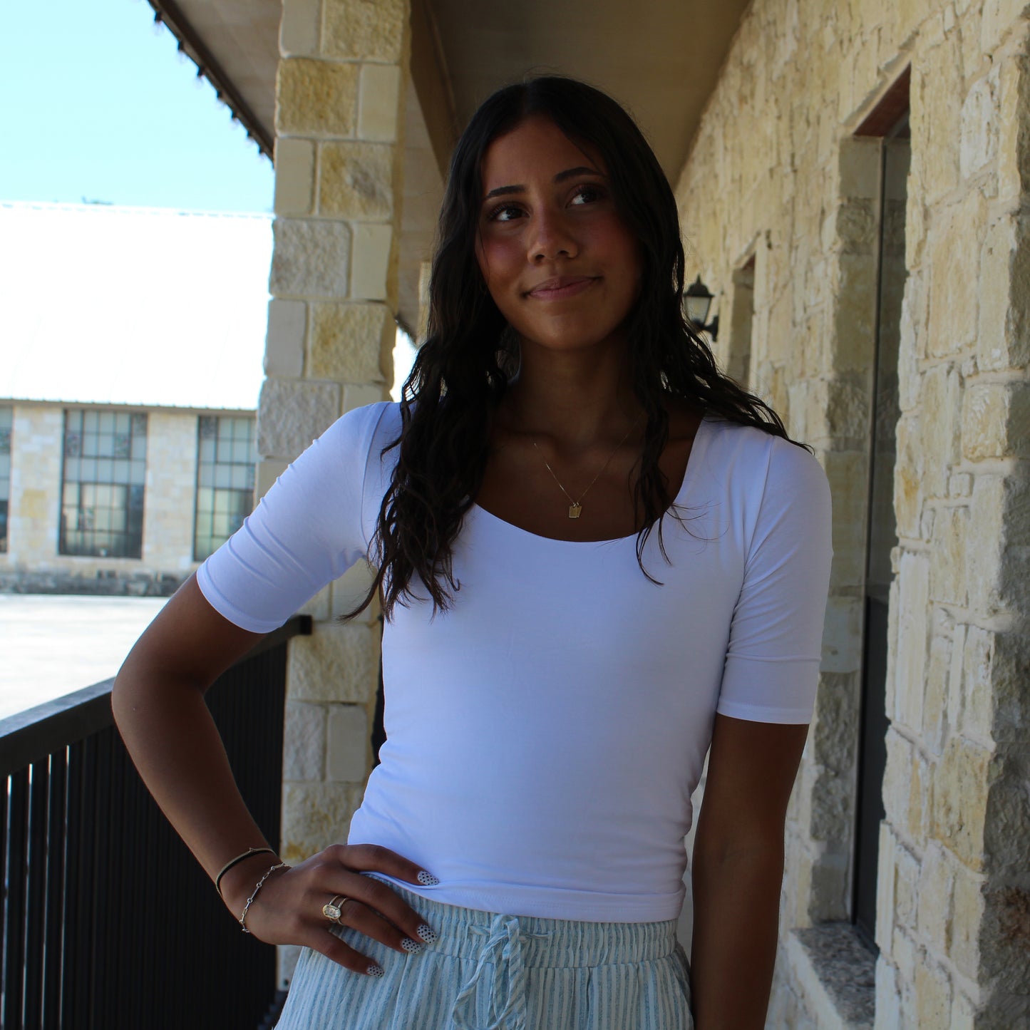 Be Cool White Soft Stretchy Cropped Jersy Top