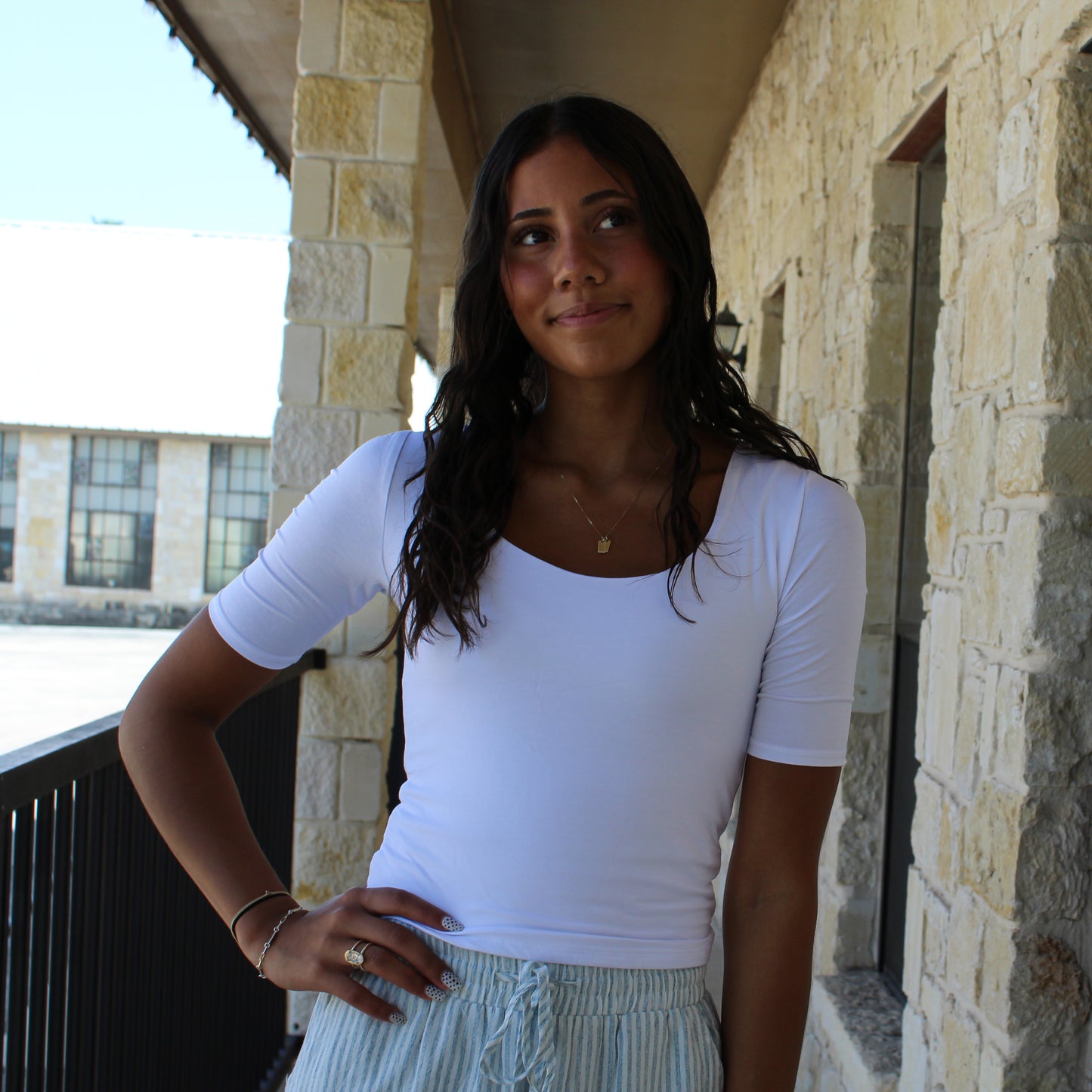 Be Cool White Soft Stretchy Cropped Jersy Top
