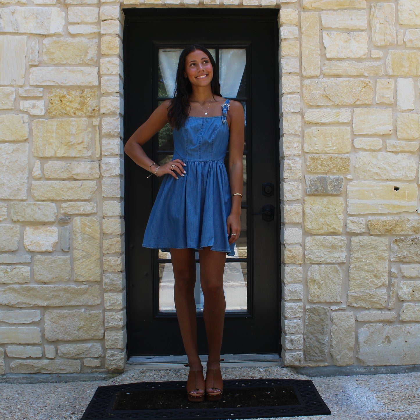 Rock&Roll Buckle Denim Dress