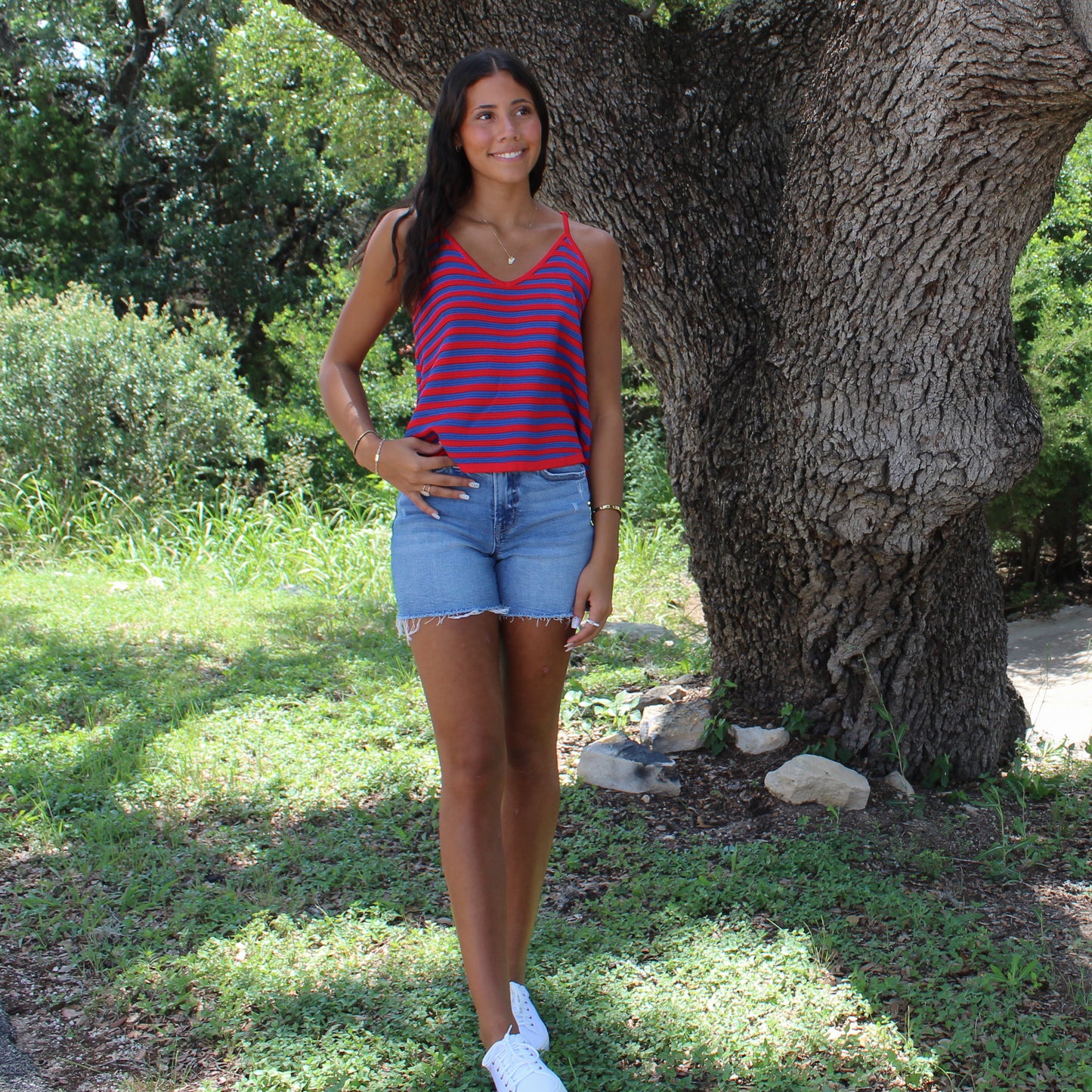 Wishlist Striped Flare Knit Cami