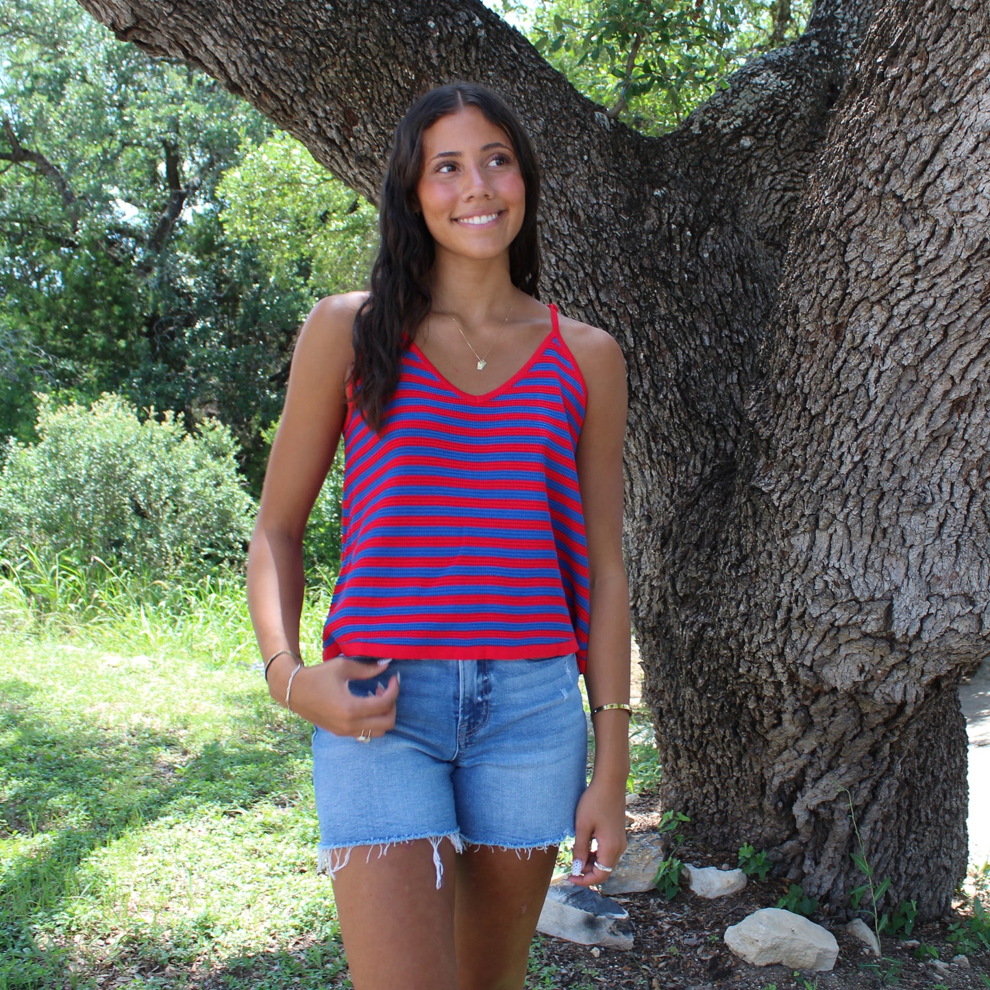 Wishlist Striped Flare Knit Cami