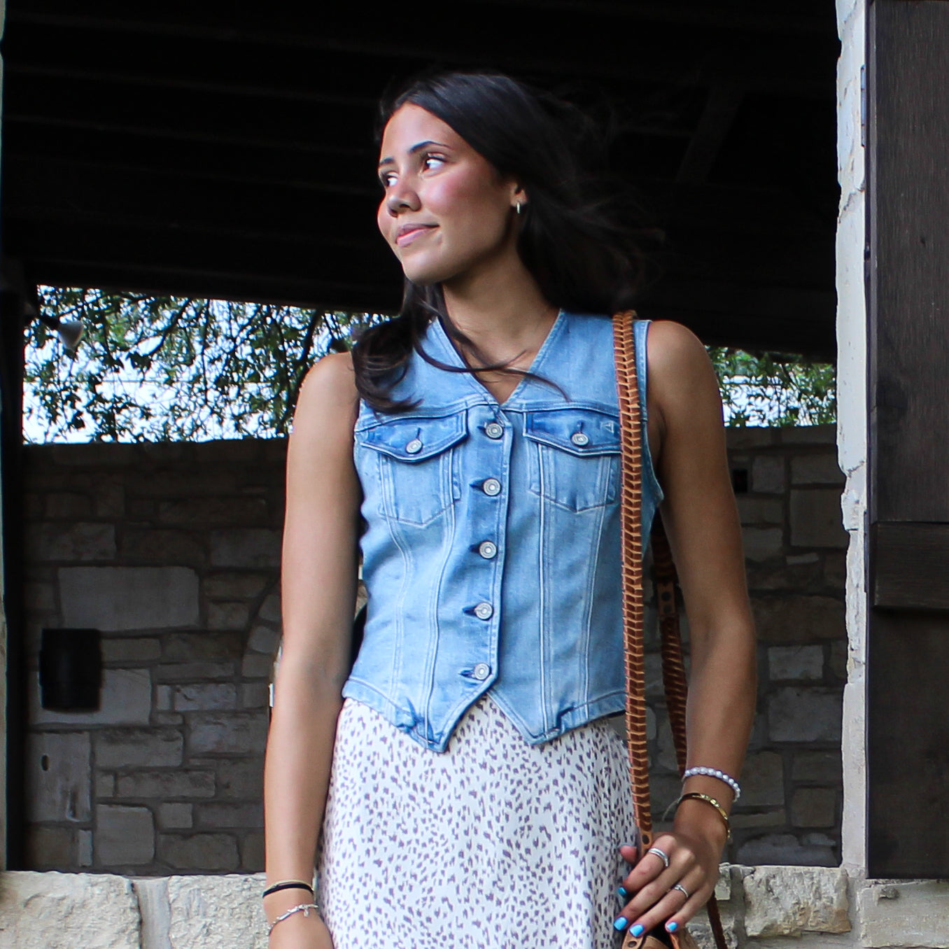 Hidden Fitted Denim Vest