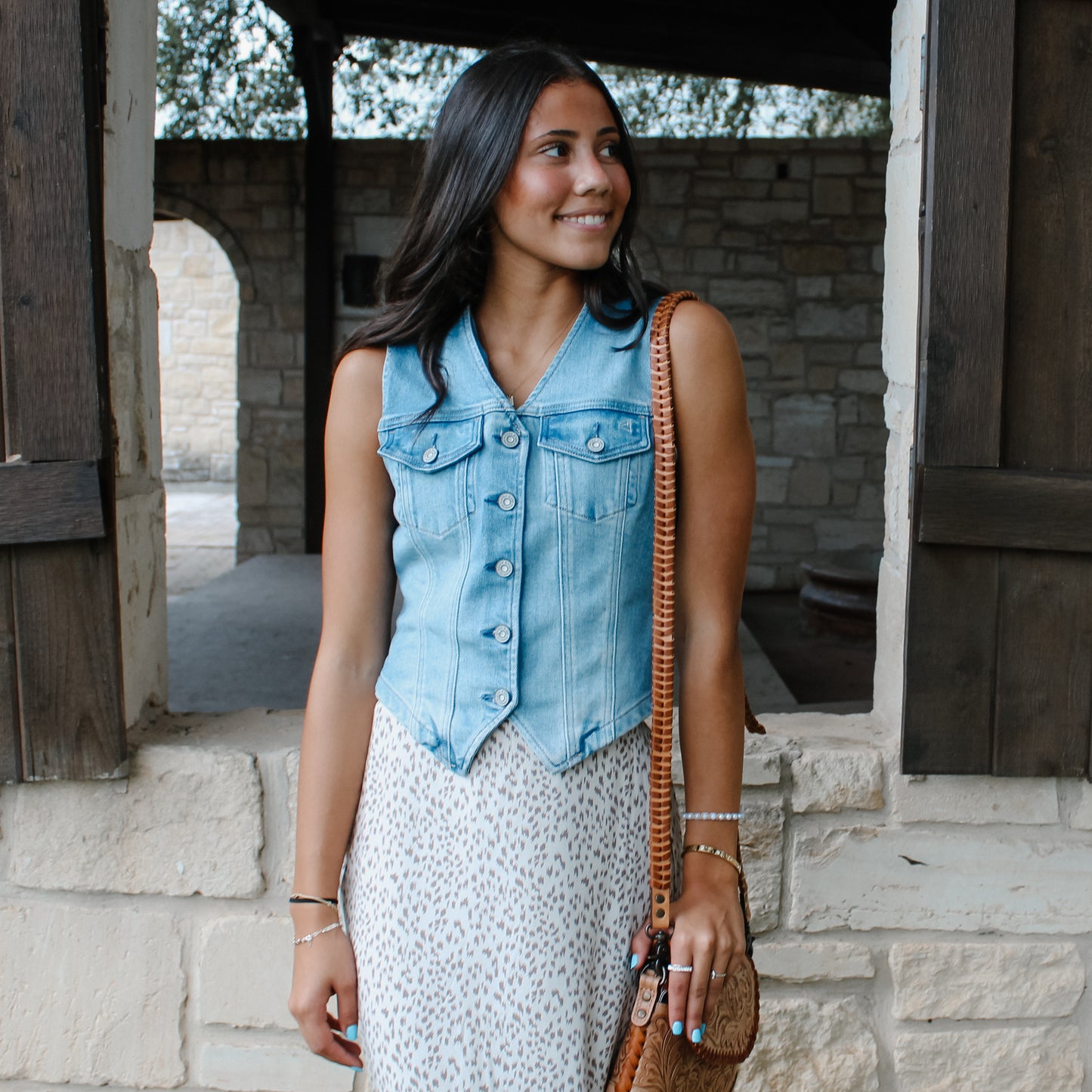 Hidden Fitted Denim Vest