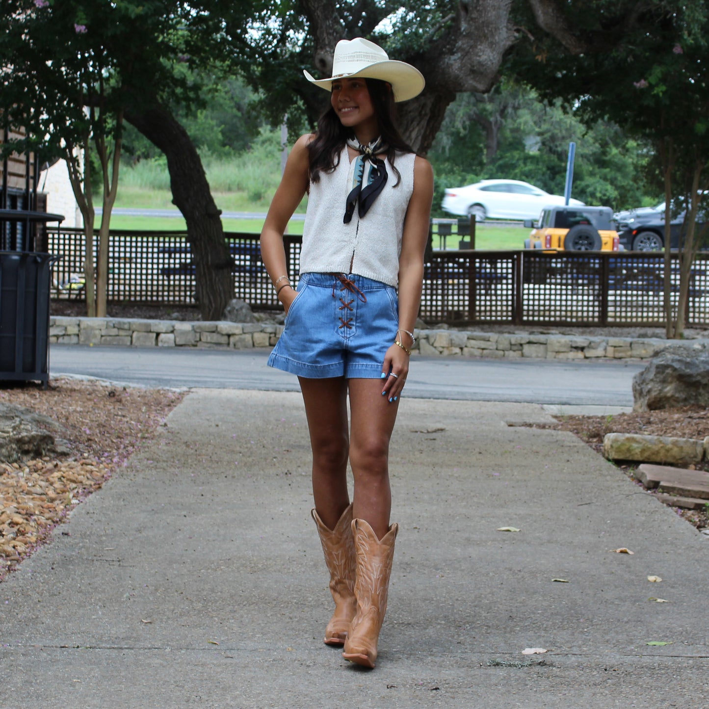 Miou Muse Suede Lace Up Front Shorts