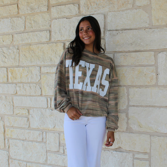 BL Olive Texas Graphic Comfy Top