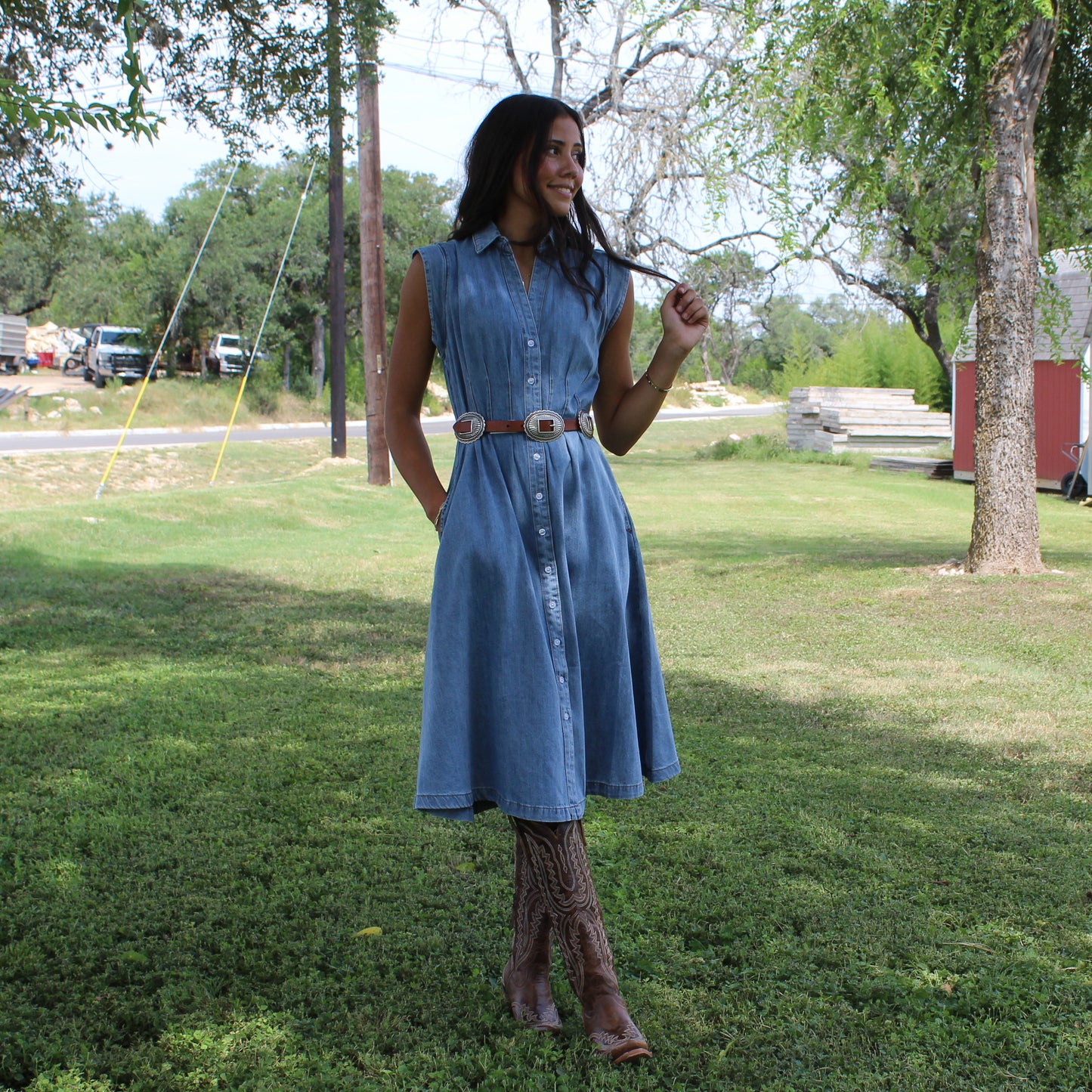 Wishlist Button Up Midi Dress