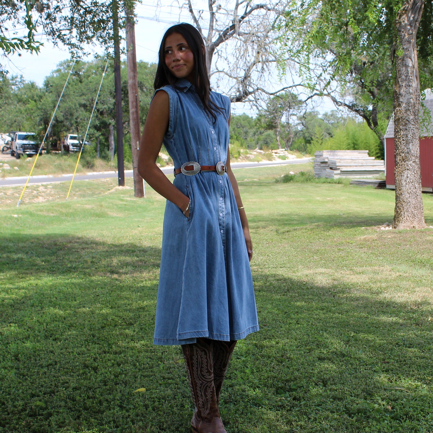 Wishlist Button Up Midi Dress