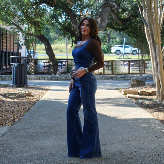 WL Stretch Wide Leg Denim Jumpsuit