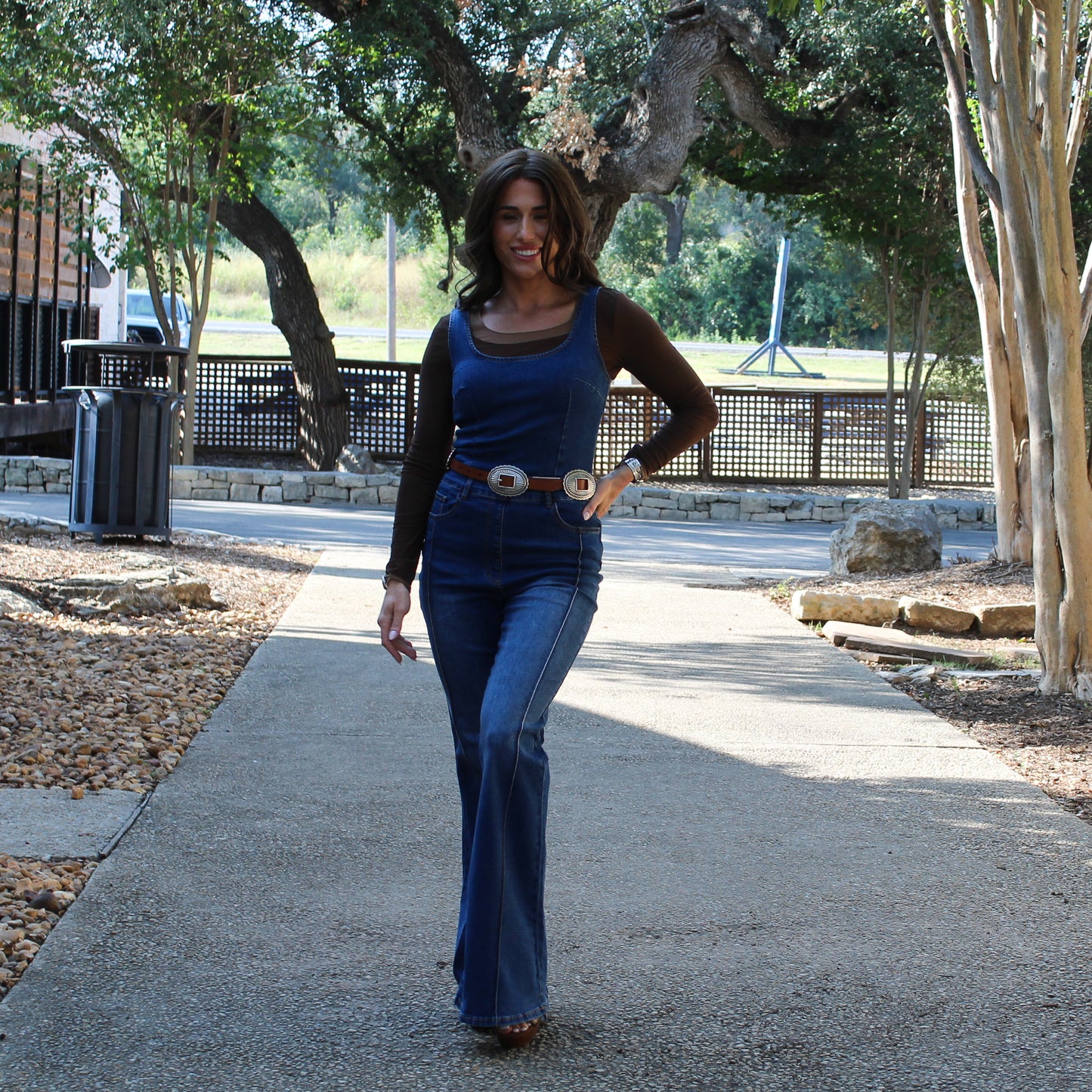 WL Stretch Wide Leg Denim Jumpsuit