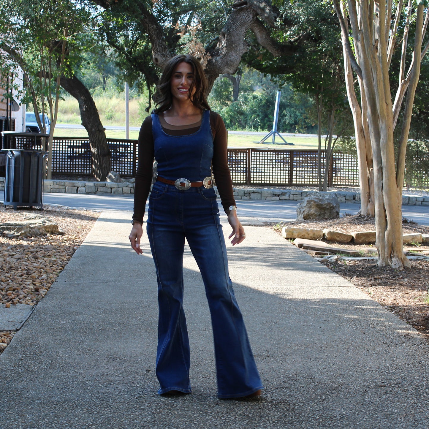 WL Stretch Wide Leg Denim Jumpsuit