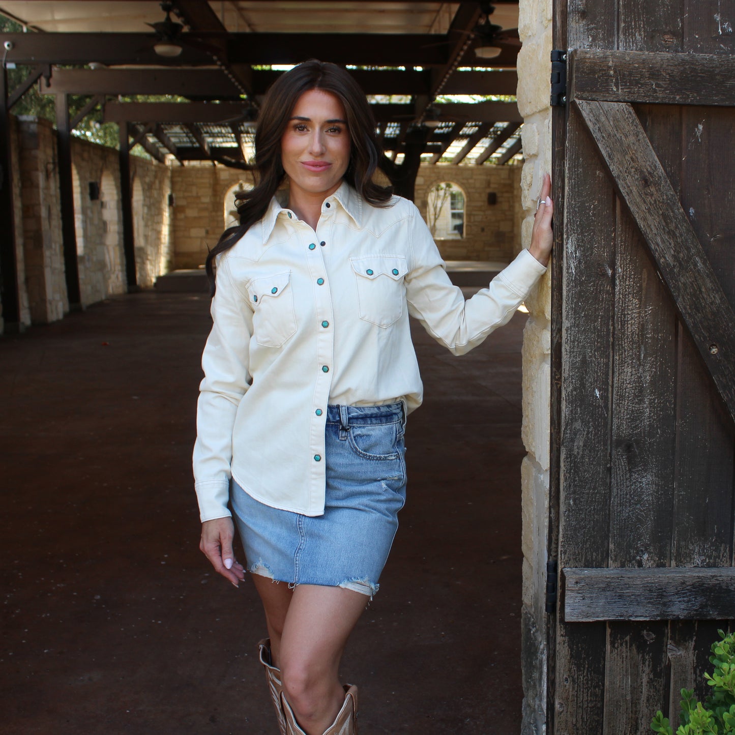 Stetson Cream Denim Shirt