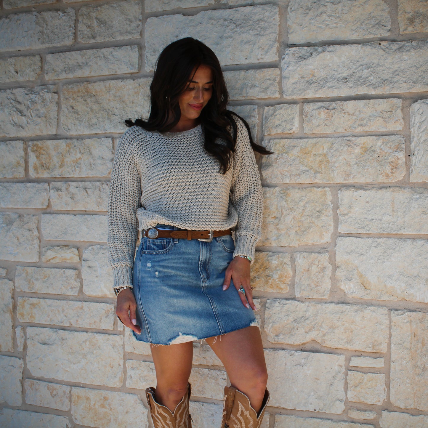 Eesome  Crochet Long Sleeve Sweater