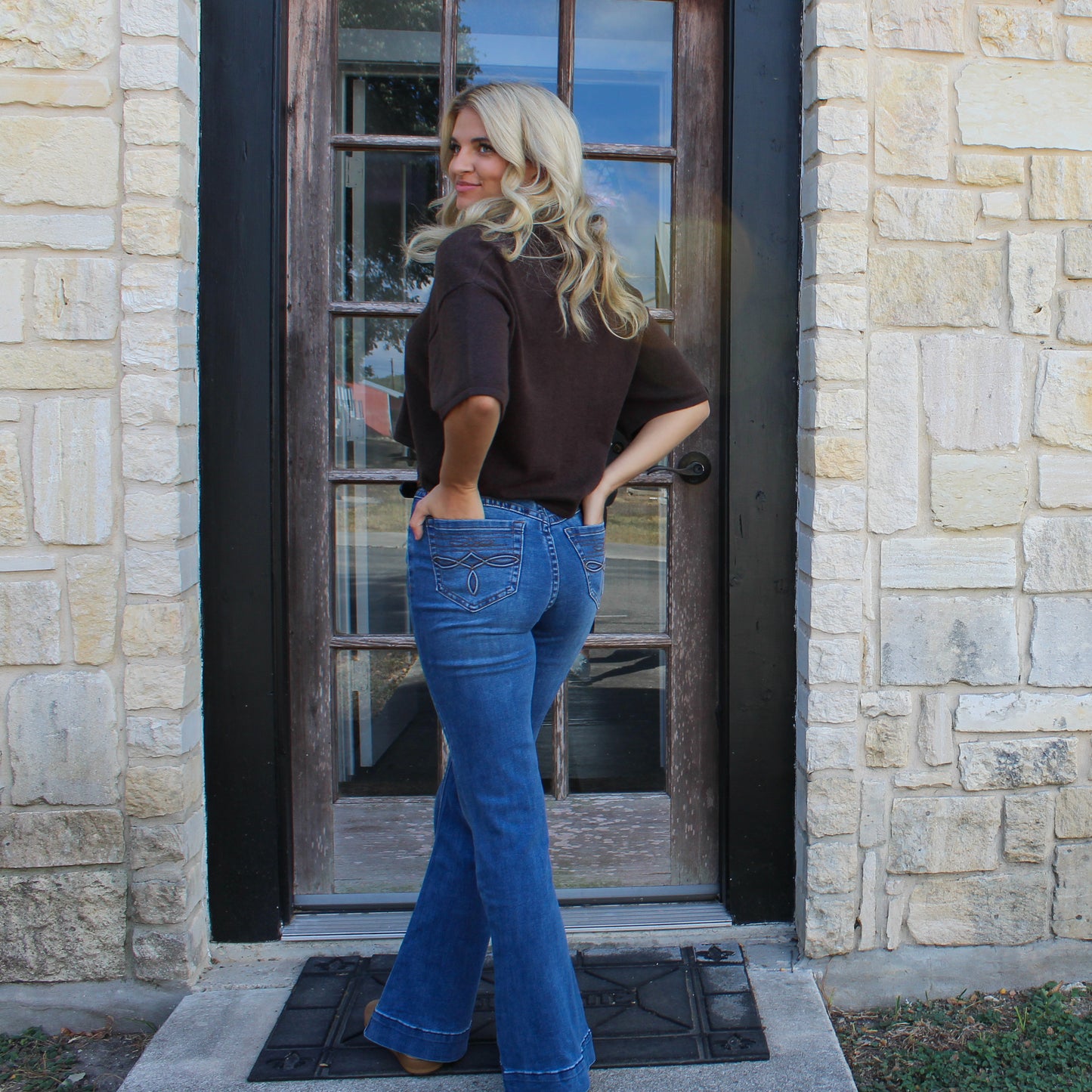 Miou Muse Brown Cropped Sweater