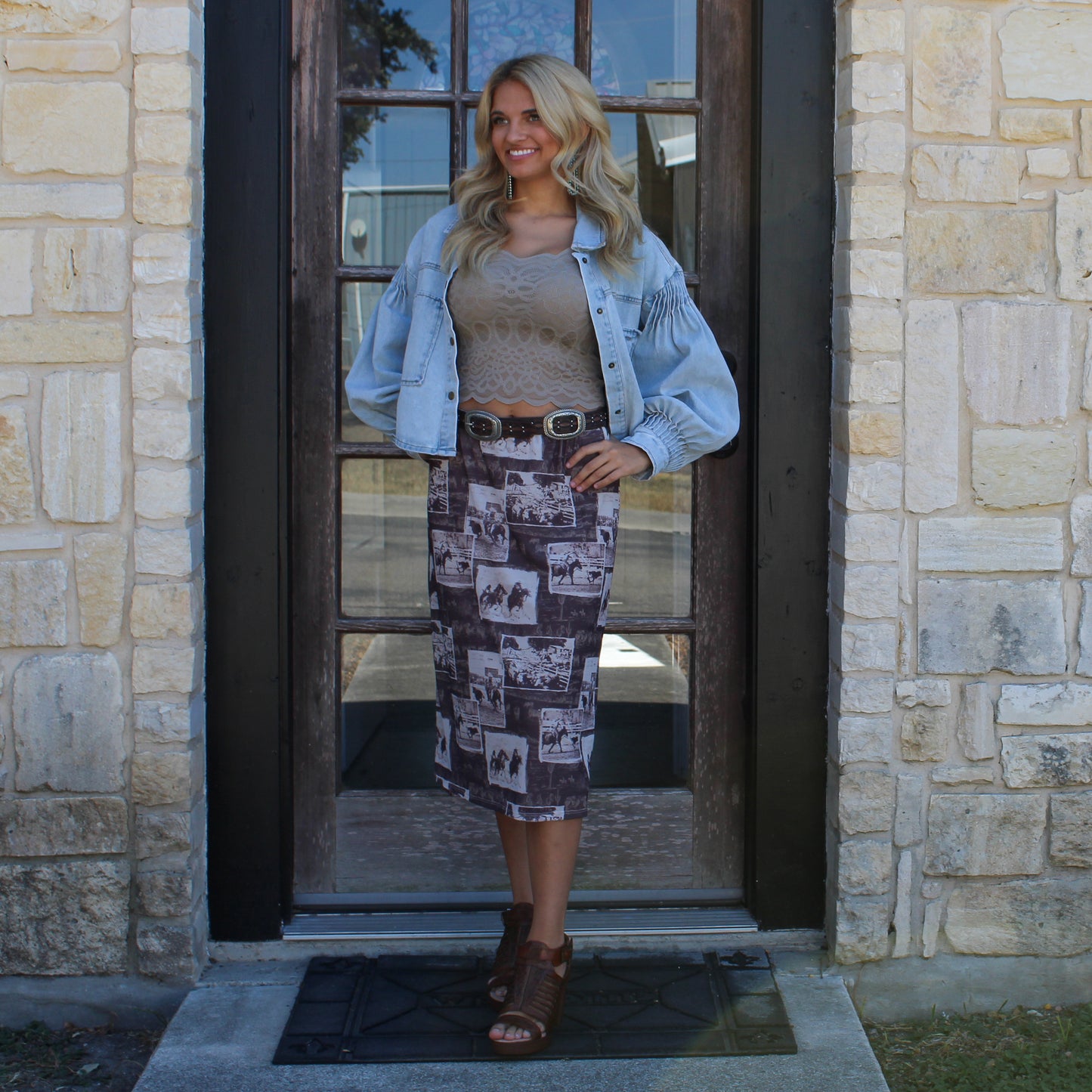 Blue B Light Wash Pleated Jean Jacket