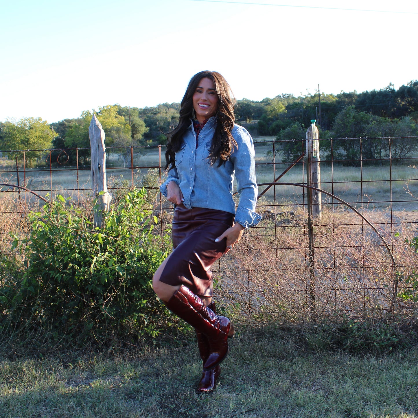 Mustard Seed Seamed Pencil Skirt