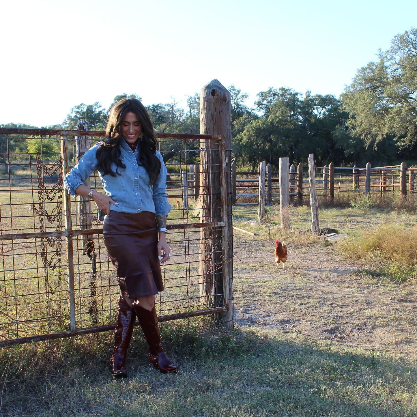 Mustard Seed Seamed Pencil Skirt