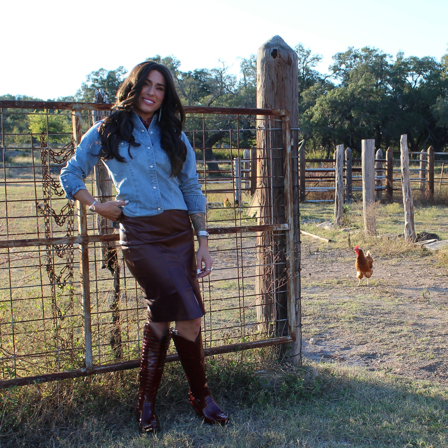 Mustard Seed Seamed Pencil Skirt