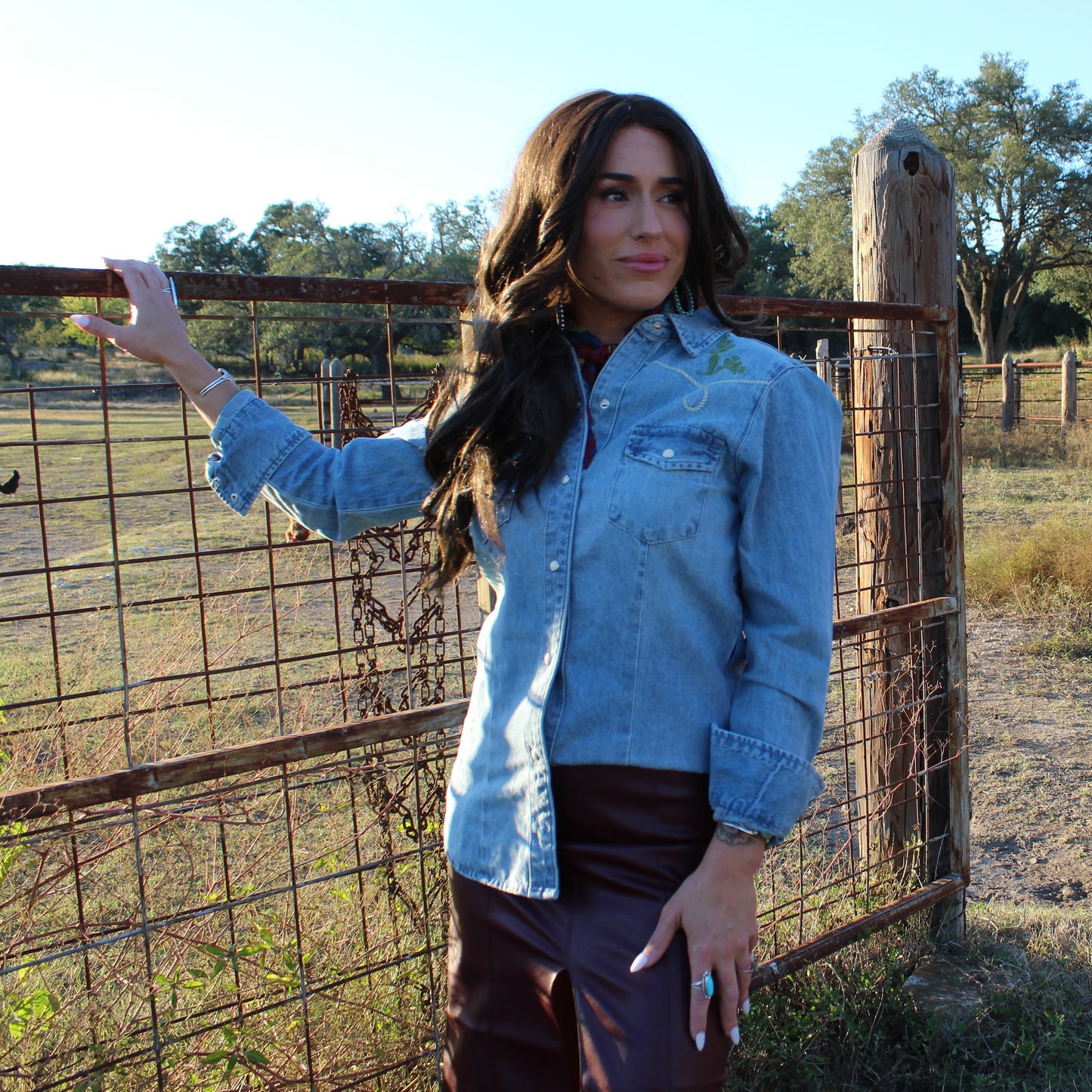 Roper  Old West Denim Snap Top