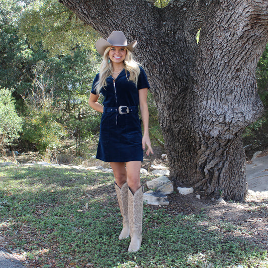 Blue Corduroy Dress