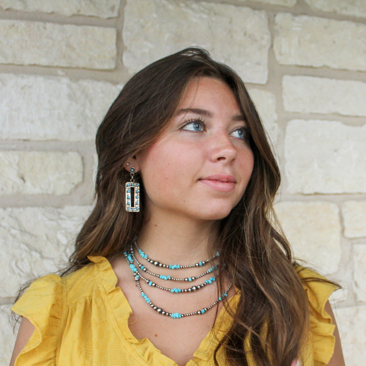 Turquoise Rectangle Earrings