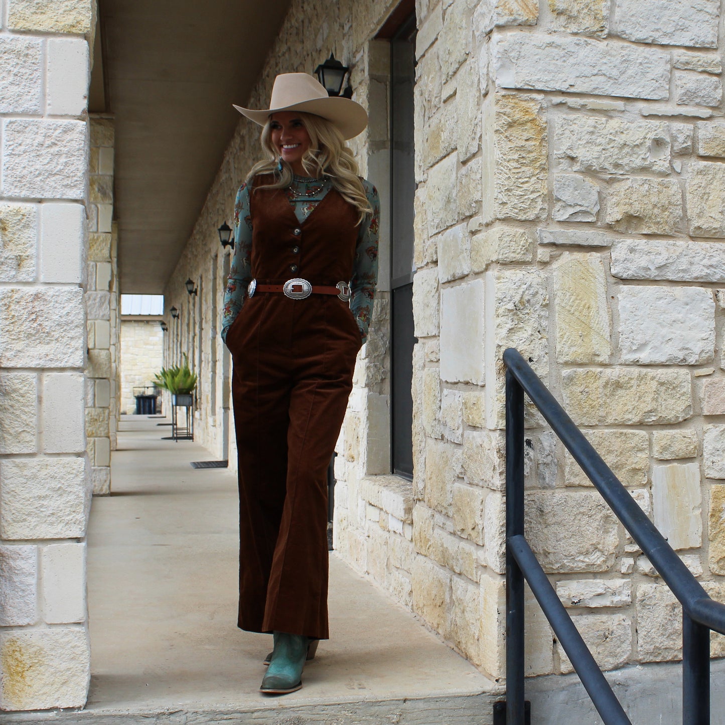 Miou Muse Brown Corduroy Jumpsuit