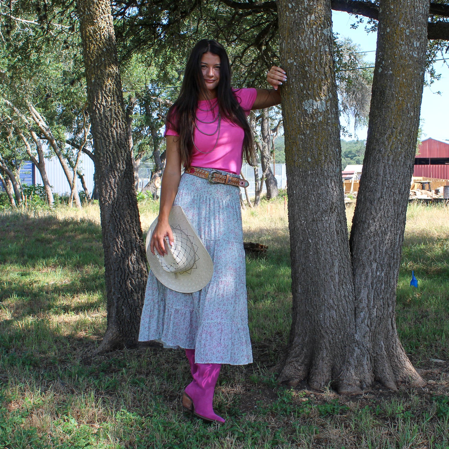 Sage Floral Skirt