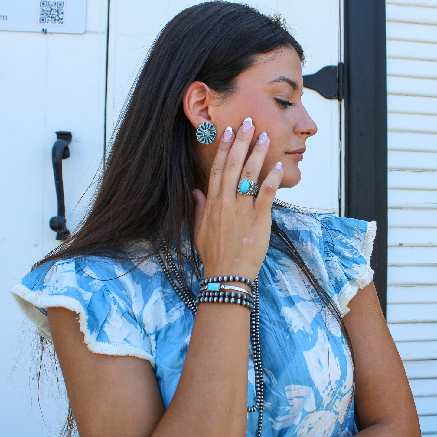 Turquoise Cluster Post Earrings