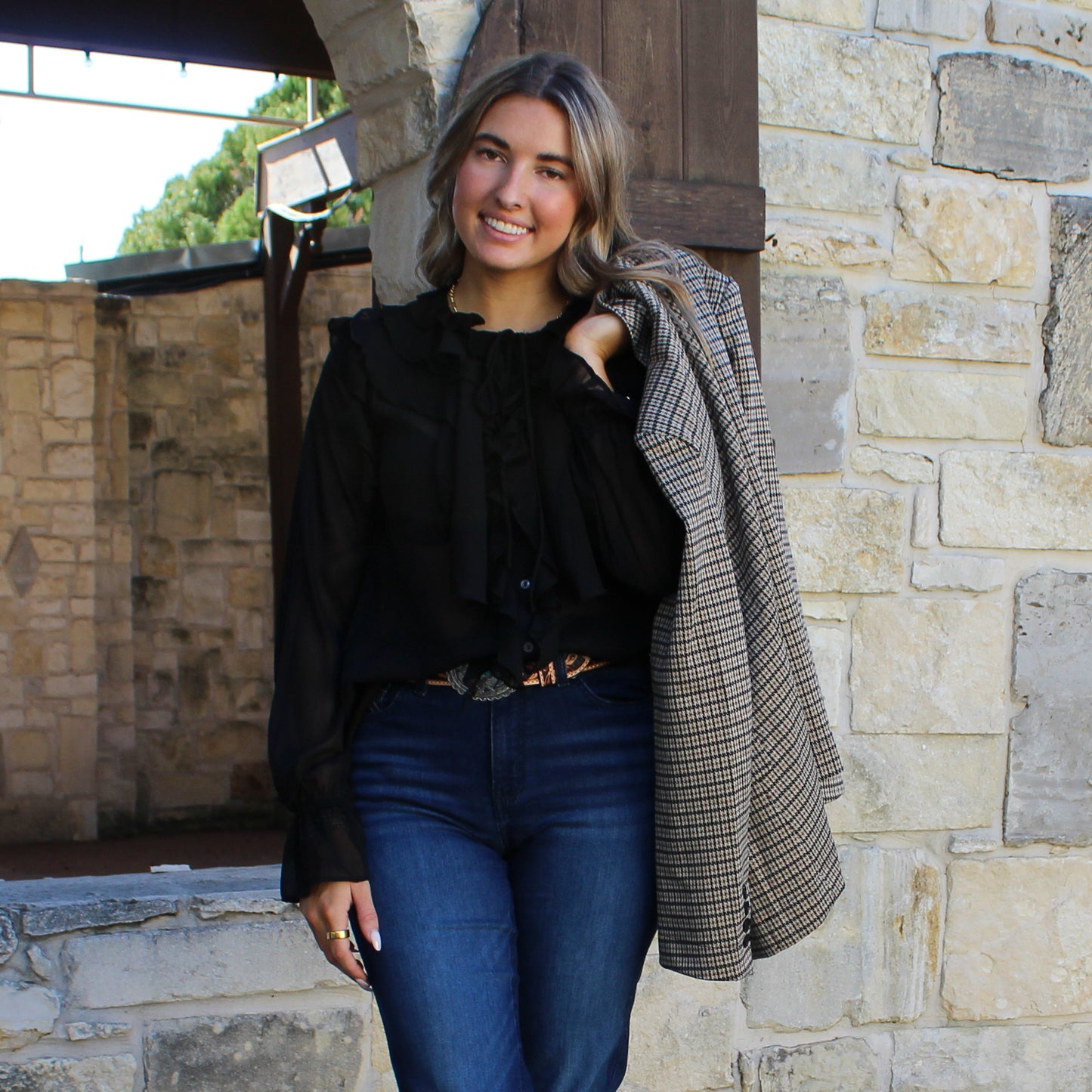 Oddi Black Sheer Chiffon Blouse