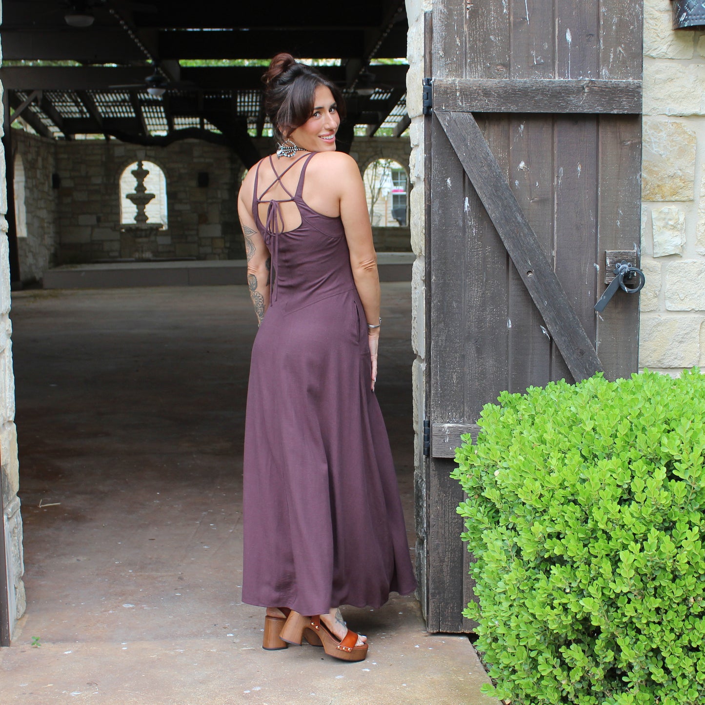 Mustard Seed Coffee Bean Midi Dress