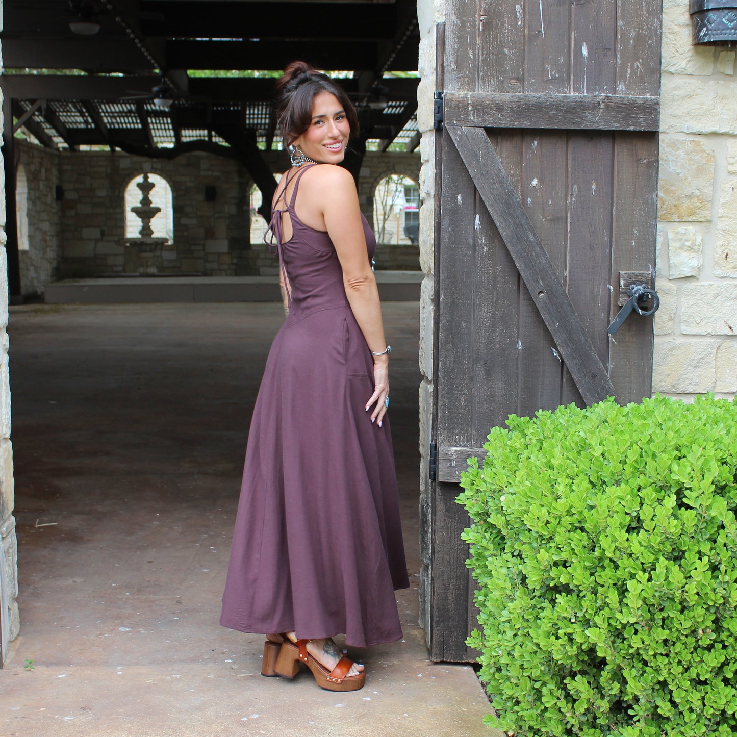 Mustard Seed Coffee Bean Midi Dress