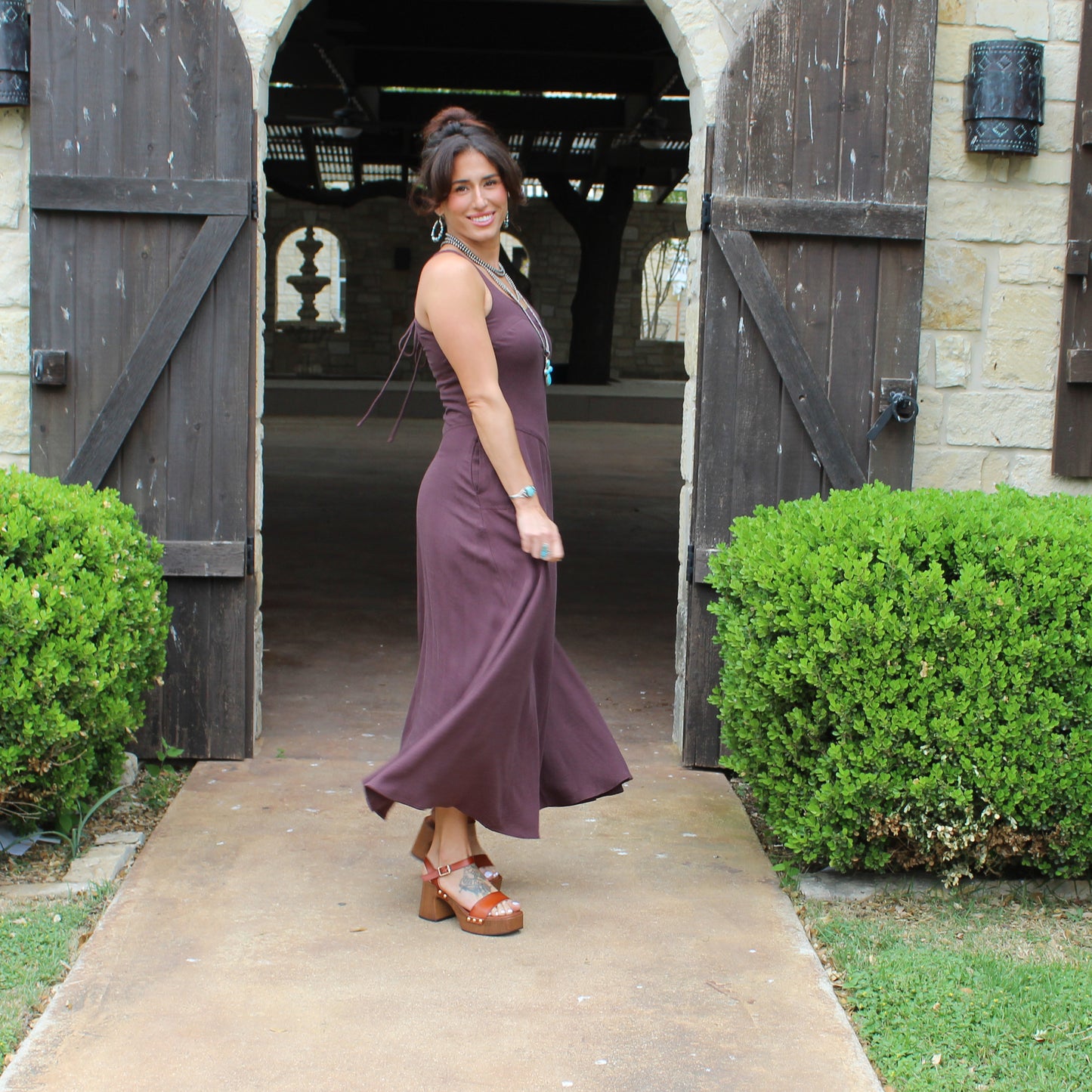 Mustard Seed Coffee Bean Midi Dress