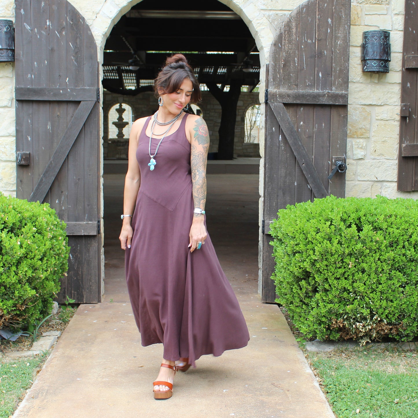 Mustard Seed Coffee Bean Midi Dress