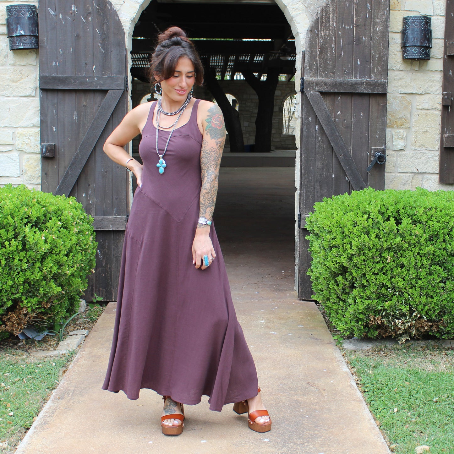 Mustard Seed Coffee Bean Midi Dress